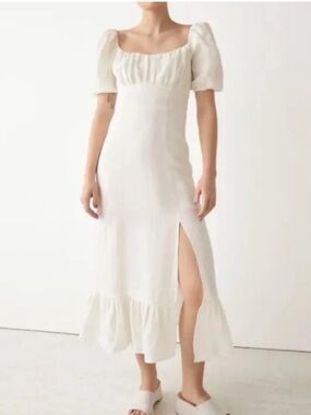 House of Harlow 1960 Cream Puff Sleeve Maxi Dress